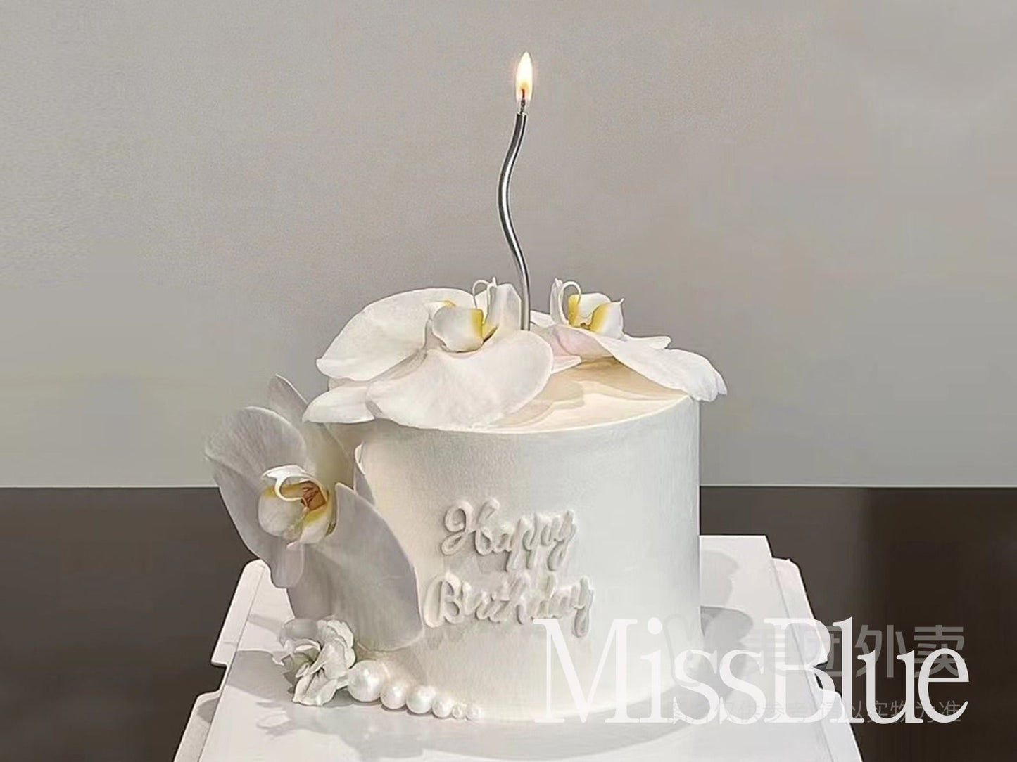 素雅高級蝴蝶蘭女士生日蛋糕(模擬花)