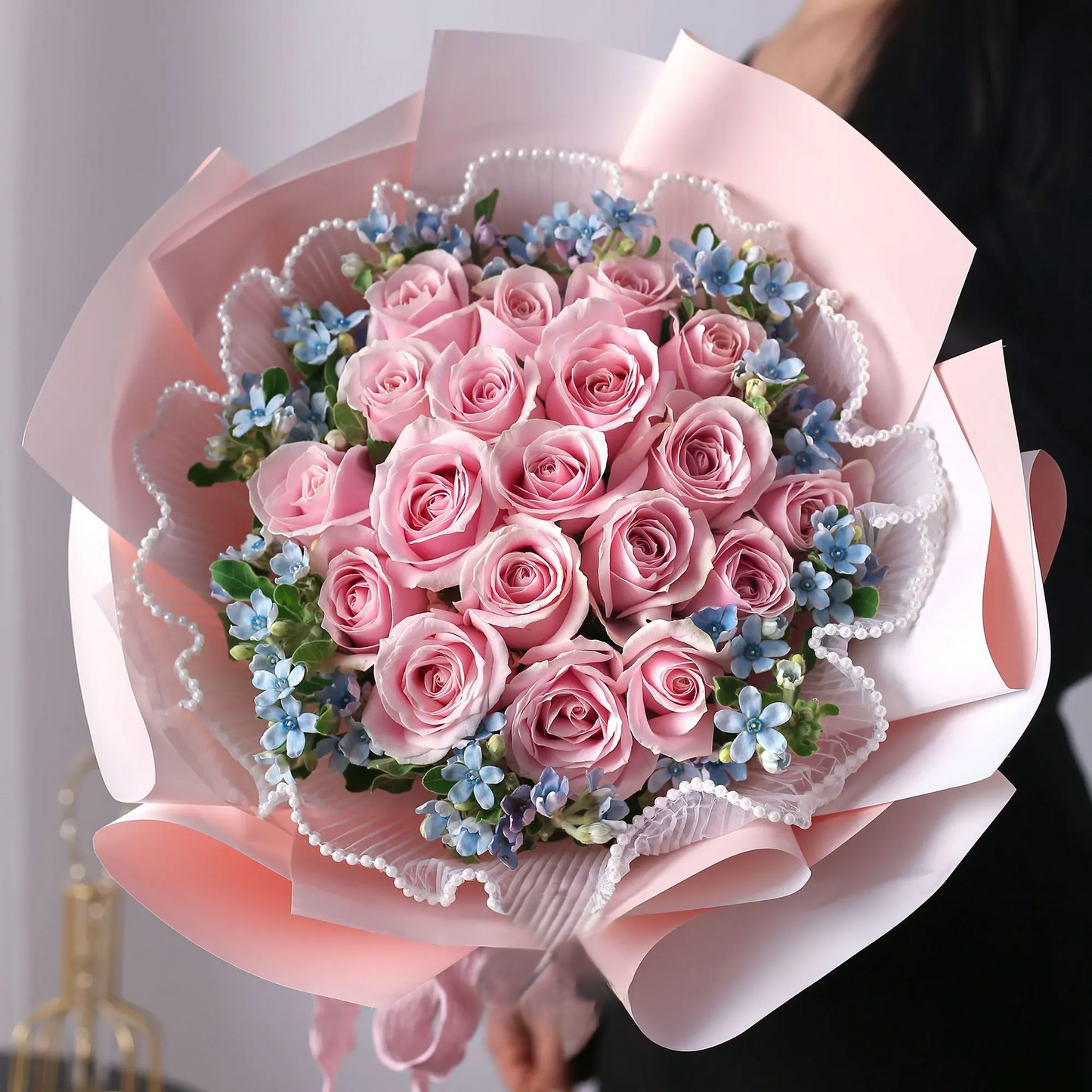 粉玫混搭花束19/33/52/99支香港鮮花即日配送