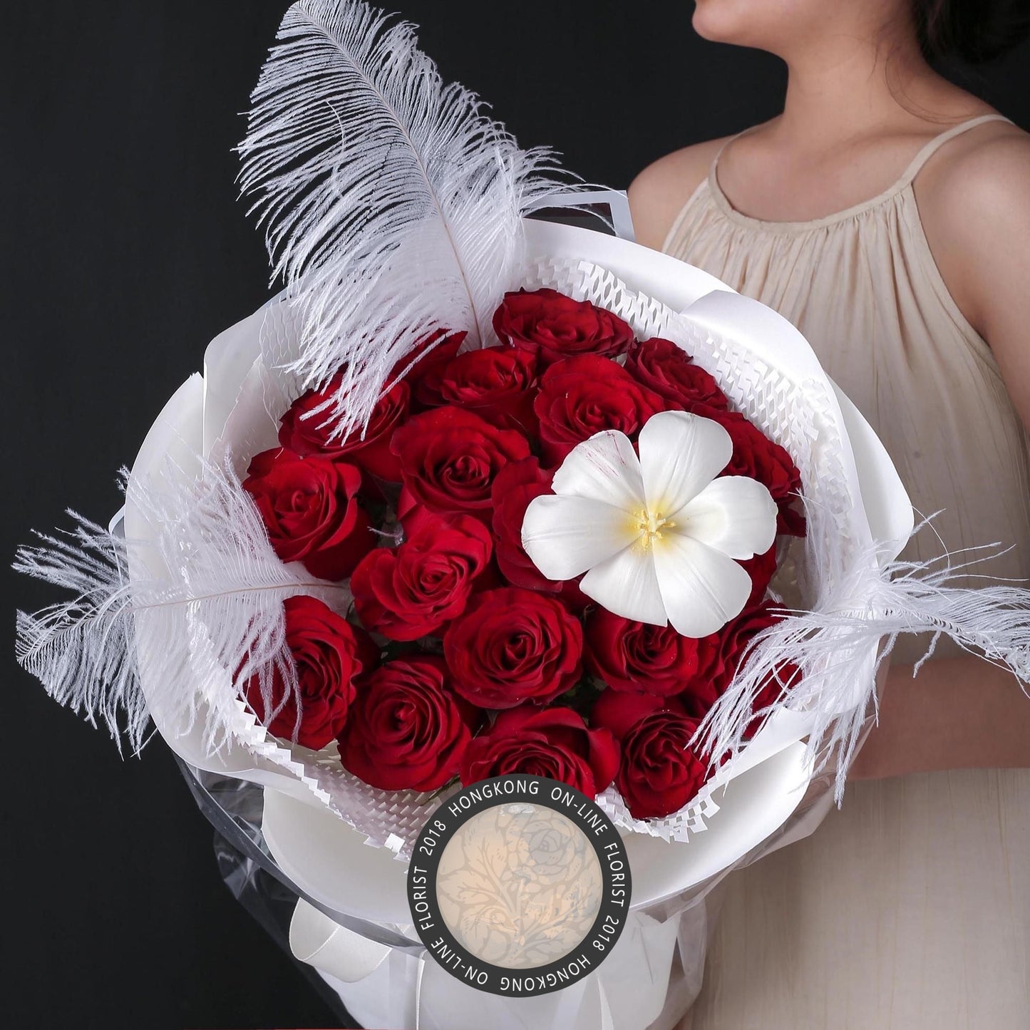 紅玫瑰搭鬱金香花束香港鮮花即日配送