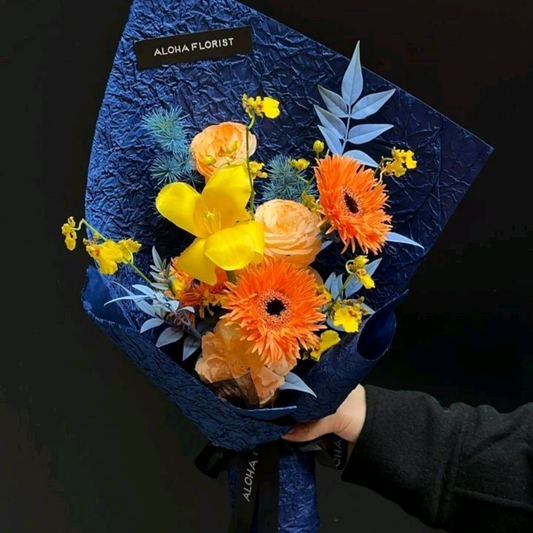 橙色精品鮮花束 香港鮮花即日配送