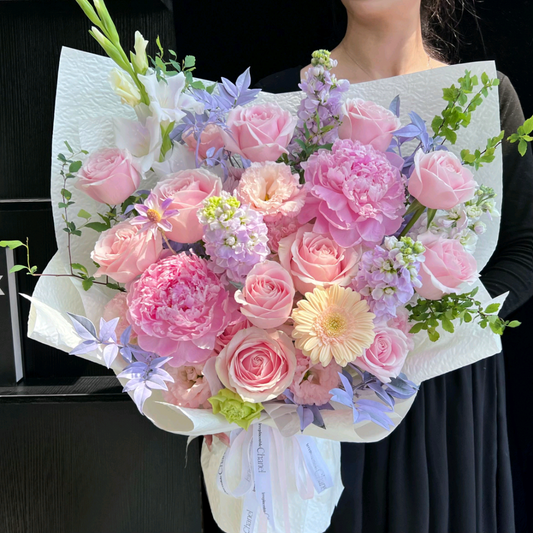 精品芍藥混搭花束 香港母親節鮮花 即日送貨