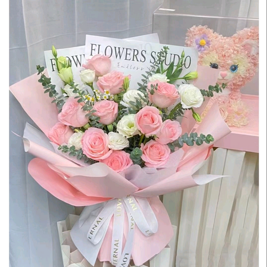 11枝粉玫瑰 香港鮮花即日送貨