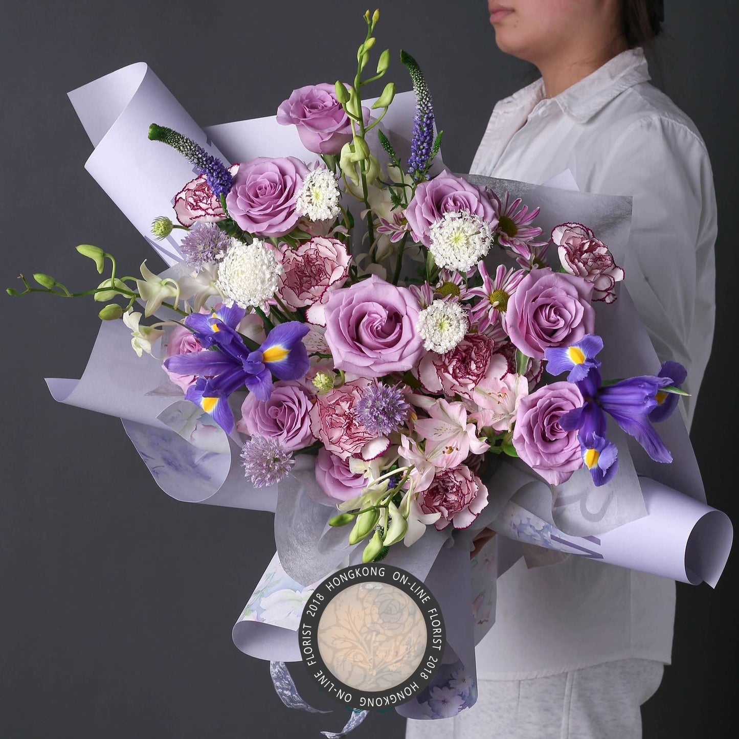 紫霞仙子小蔥花混搭花束香港鮮花即日配送