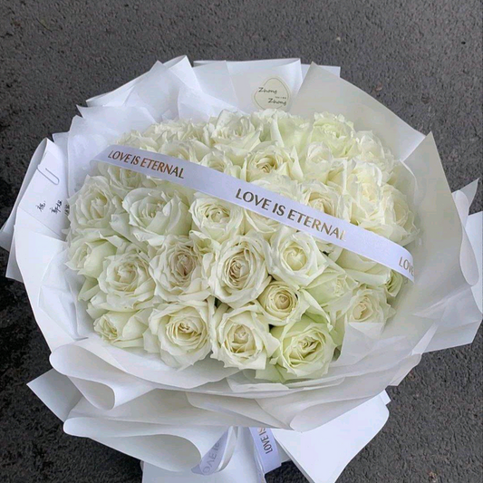 White Rose Real Flower M/L/XL