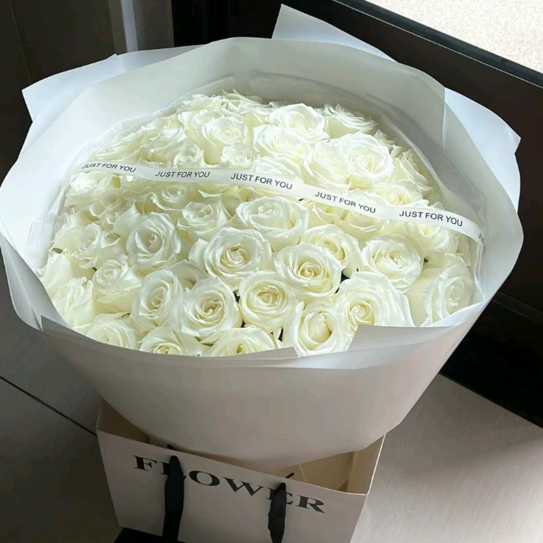 White Rose Real Flower M/L/XL