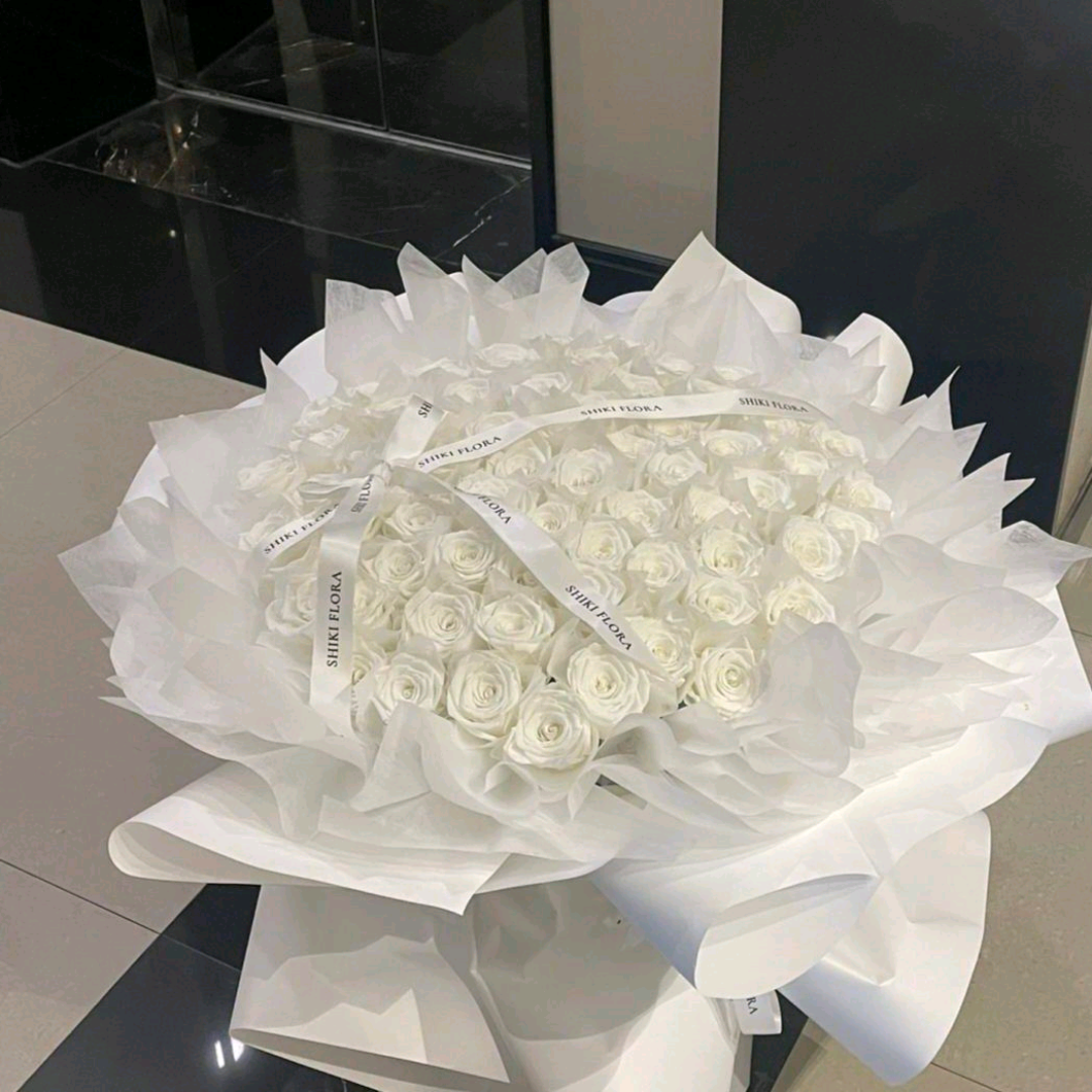 White Rose Real Flower M/L/XL