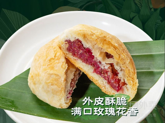 现烤玫瑰鲜花饼